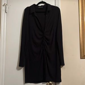Black button down dress